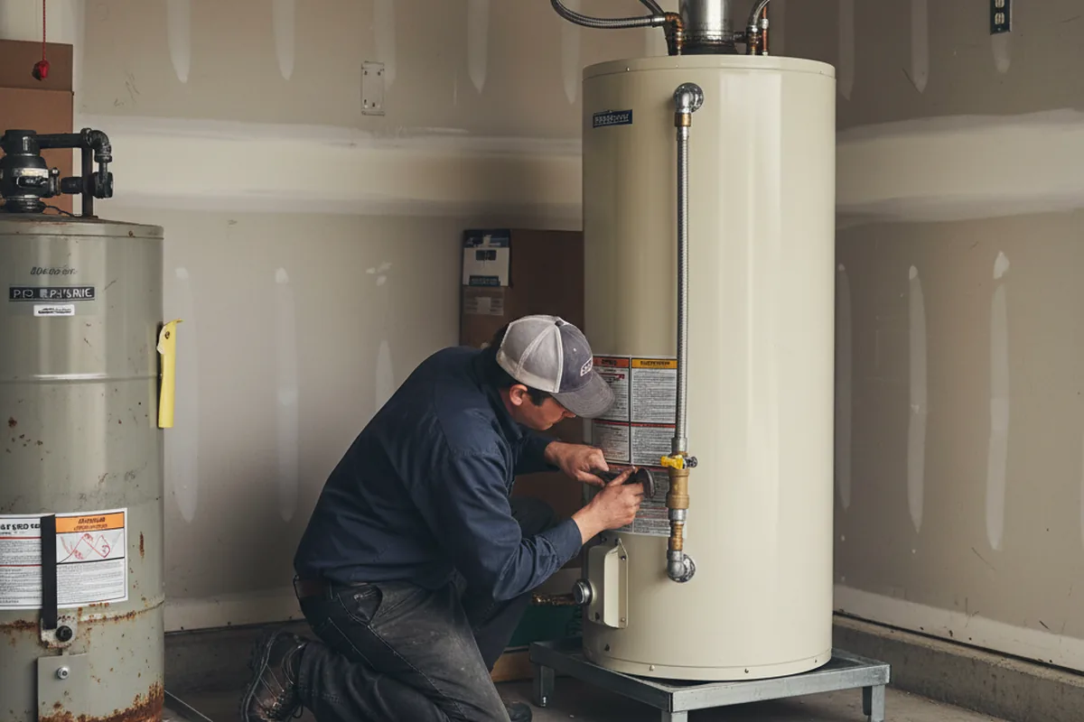 Water heater and shutoff valve replacement in Branford